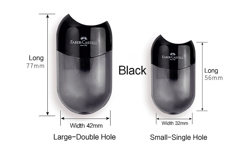 Faber Castell Cute Pencil Sharpener Double Hole with Container Plastic Student School Stationery Mini Manual Pencil Sharpeners
