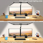 28.2" Large Transformable LED Desk Lamp with Clamp, Architect Ultra Bright 24W Light, Auto Dimming and Sensor Design for Office