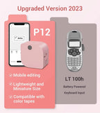 Phomemo P12 Label Maker with Tape Mini Label Printer Machine for Stain Ribbon Portable Bluetooth Label Printer Best Gift