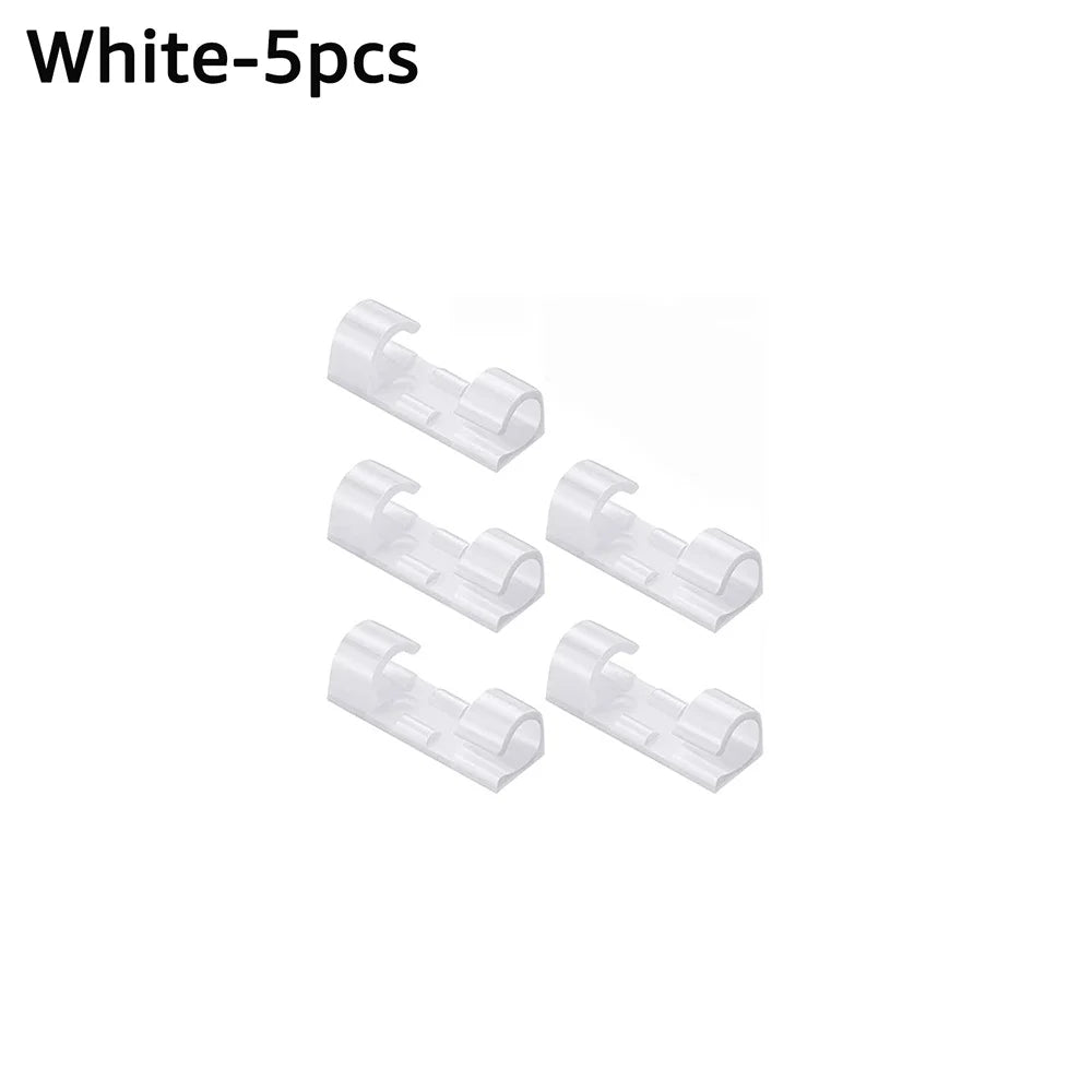 5/20PCS Adhesive Cable Clips Organizer Clips USB Wire Winder Holder Desk Cord Management For Earphone Mouse Cable in Home Office