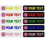 Custom Name Tags Number ID Badge Embroidered Patches with Instagram Logo Iron on Hook Loop Backing