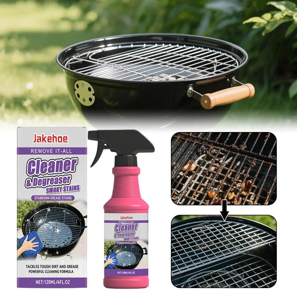 JAKEHOE 120ml Barbecue Rack Cleaner Powerful Cleaning Stubborn Grease Removes Carbon Deposits Safe Formula No Damage for Grill
