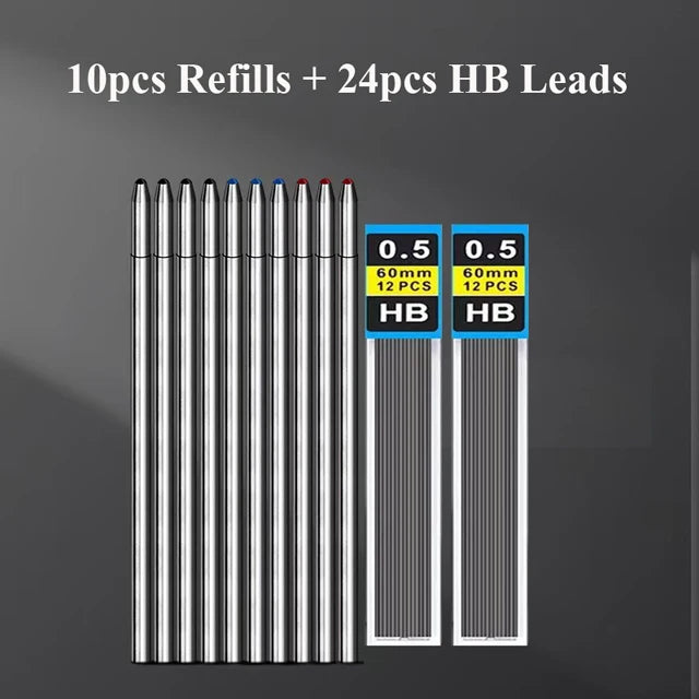Multifunctional 4-color-in-one gravity-sensing pen metal ballpoint pen/Mechanical Pencil,Black/Red/Blue Ink Oil Signing canetas