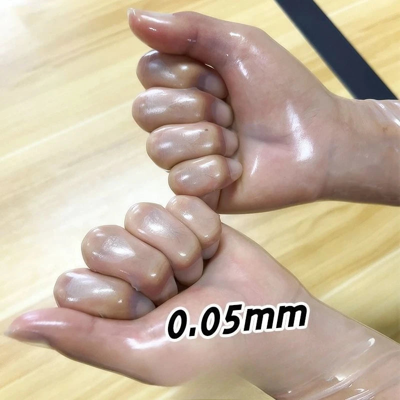Latex Gloves Ultra-thin Transparent Rubber Finger Gloves Adult Unisex Sexy Lingerie Accessories High Elasticity Tight Fitting