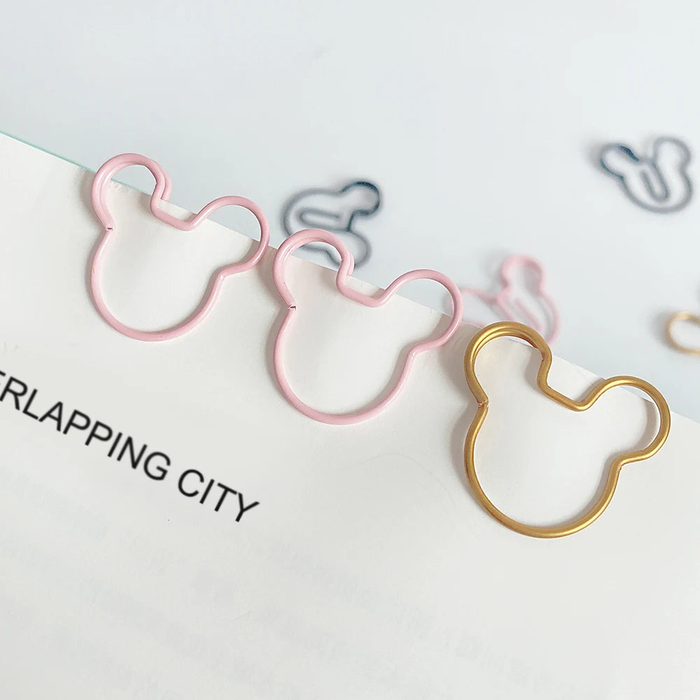 20pcs cartoon gold rose gold Paperclip on Book Paper Creative Paper Clips Students Stationery Office School Binding Supplies