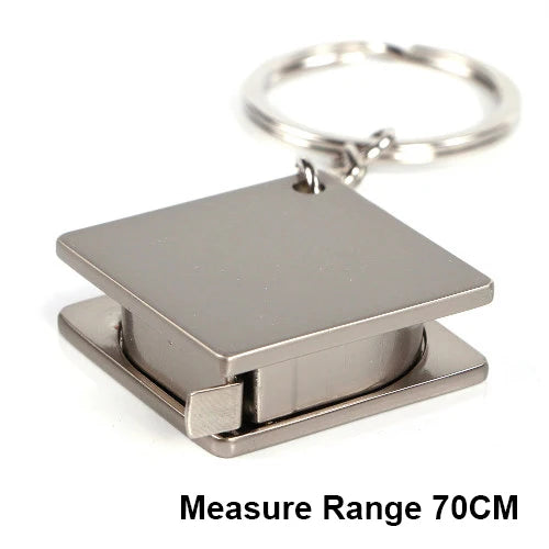 Mini Creative Measuring Tools Stainless Steel Retractable Ruler Tape Measure Keychain Key Ring Gauging Tools Keyring Pull Ruler