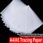 500/50 Sheets Tracing Paper A5 A4 White Translucent Sketching Papers Drawing For Drawing Art Paper Office School Art Supplies