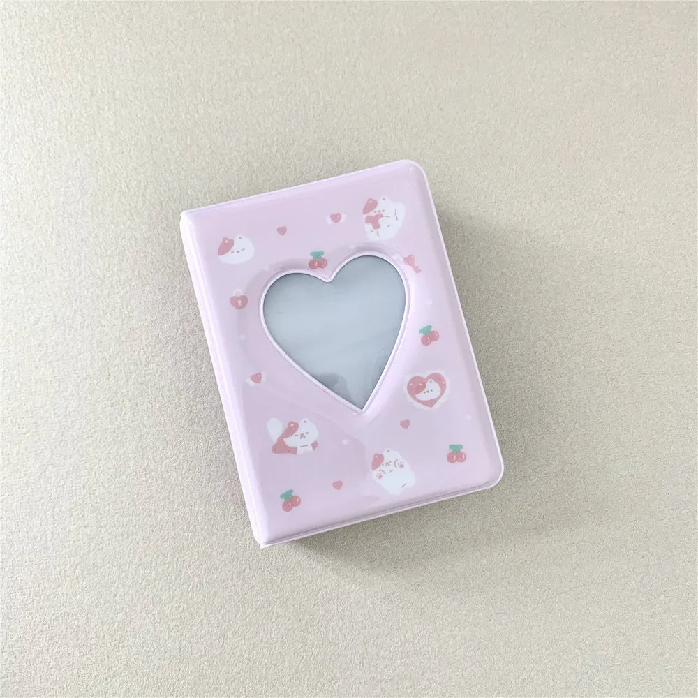 Cute Bear Photo Album 3 Inch Love Heart Hollow Picture Storage Case Kpop Card Binder Name Card Book Photocard Holder 36 Pockets