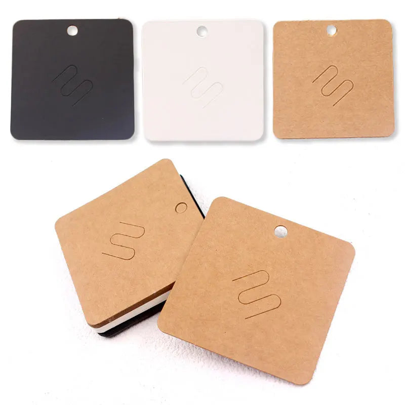 50pcs/lot Brooches Display Cards Blank Kraft Paper Tag for Jewelry Packaging Cards Small Business Sale Hang Price Tag Card 7*7cm