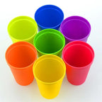 7pcs Rainbow Plastic Cups Set Reusable Water Mug Picnic Travel Trendy Funny Portable Rainbow Suit Cup Party Kids Drink Cup