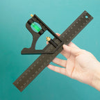 150/200/250mm Multifunctional Movable Ruler Protractor Angle Level Aligner Carpenter Square Measuring Layout Tool Woodworking