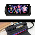 Kawaii Cute Cartoon Anime Pencil Bag Multi-Compartment Stationery Pouch with Handle Portable Pen Case for School & Travel