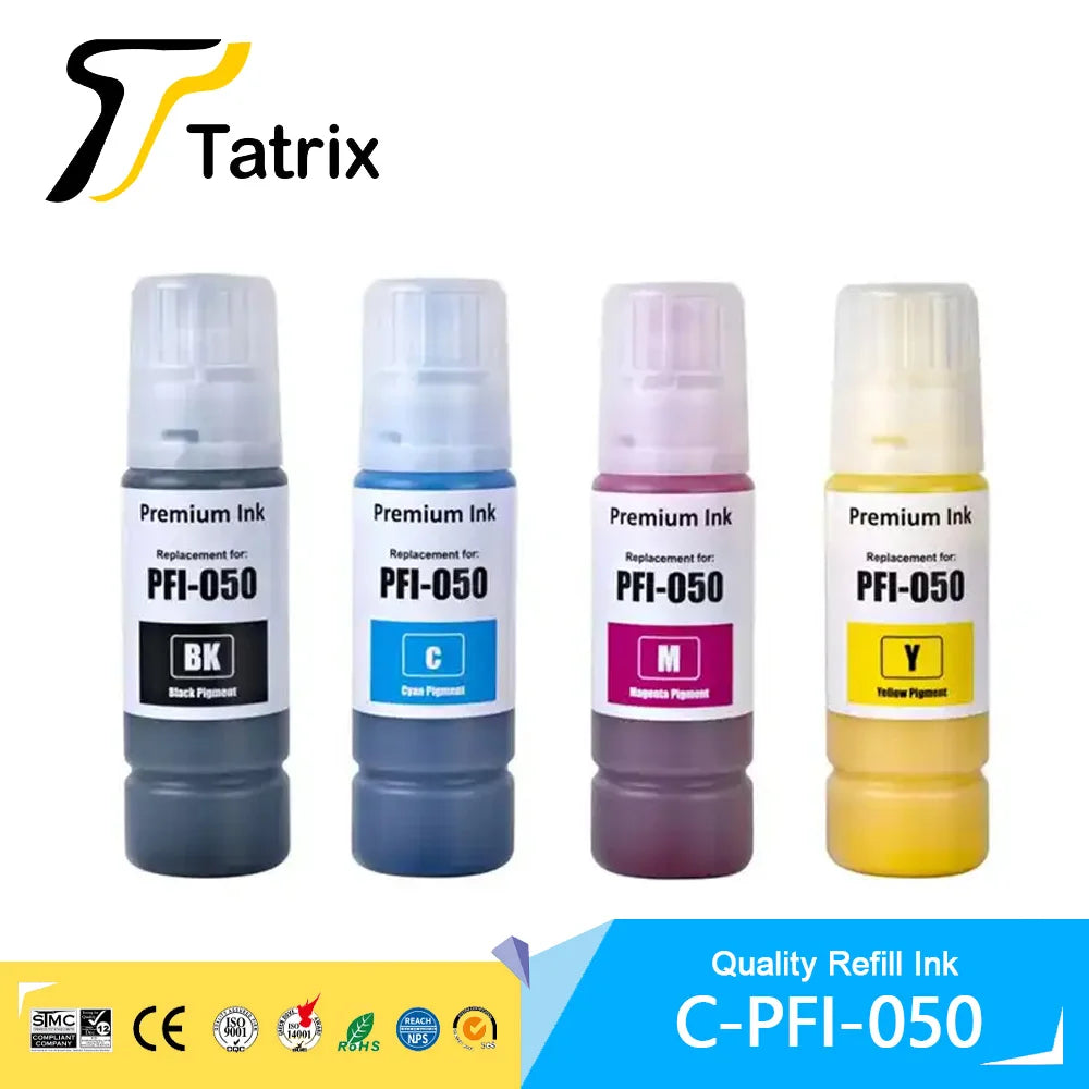 Tatrix PFI050 PFI-050 PFI 050 Premium Color Compatible Inkjet Ink Bottle for Canon ImagePROGRAF TC-20 TC-20M Printer