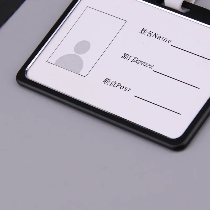 Fashion Card Cover Women Lanyard Aluminum Alloy Work ID Card Holder Business Work Card ID Badge Holder Metal Bags Case
