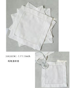 12pcs Table Napkins Wedding Party Dinner Table White Cloth Napkin Restaurant Home Napkins Cotton Linen Handkerchie 4 Size