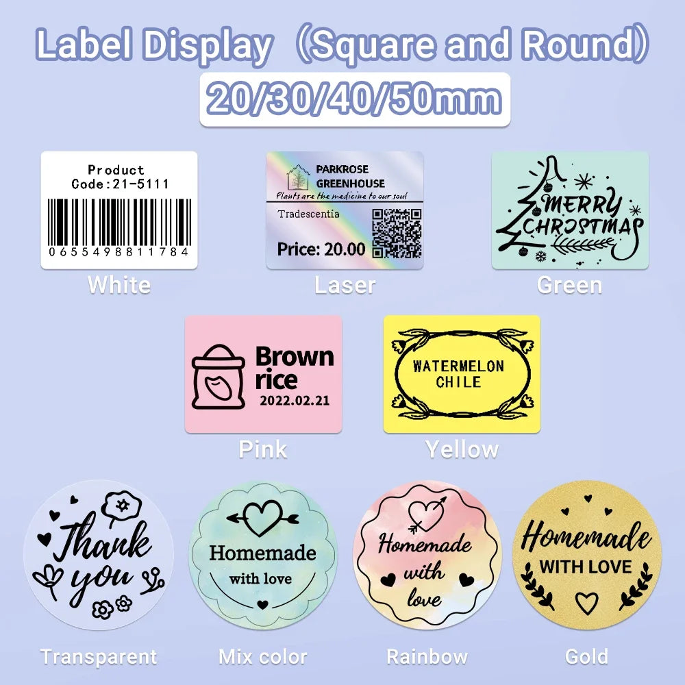 Phomemo Label For M110/M220/M221 Mini Printer Portable Thermal Label Stickers Self-Adhesive Waterproof Label Maker Sticker New