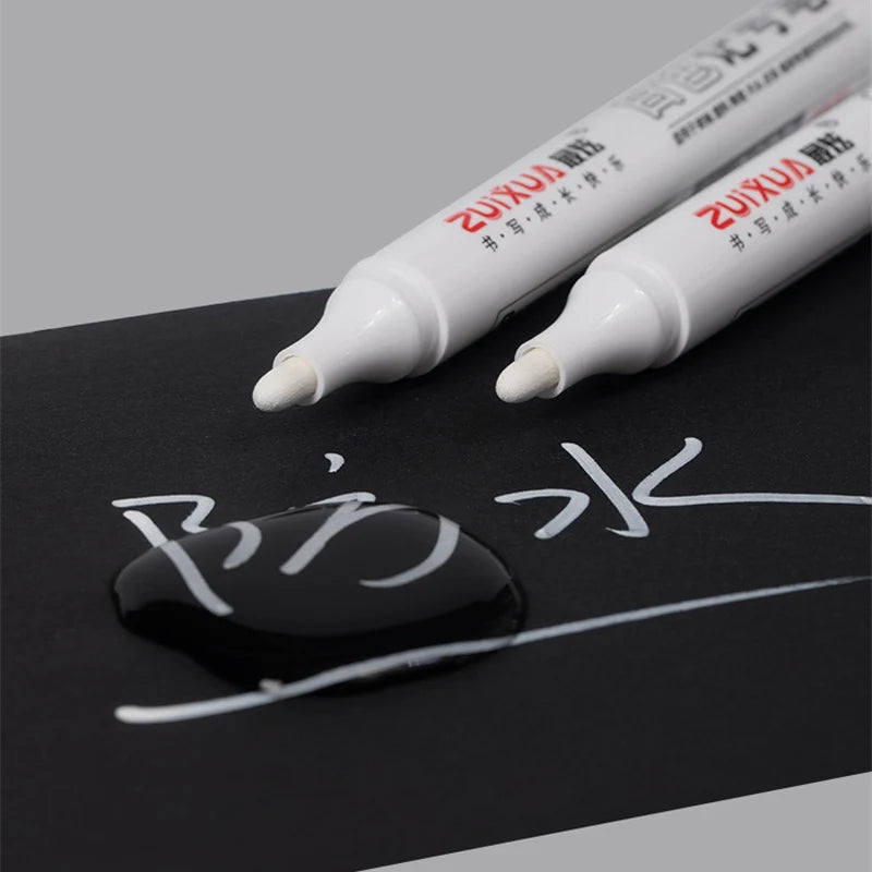 1/3/5 Pcs White Marker Pens 1.0mm 2.0mm Fast Drying Permanent Oily Waterproof Paint Tire Markers Graffiti Pens