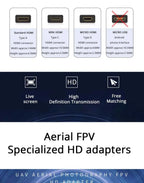Ribbon FPV HDMI-Compatible Connector Flexible Flat Cable Raspberry Pi 4 Micro HDMI to HDMI/Mini HDMI Female 90 Degree FFC 20pin