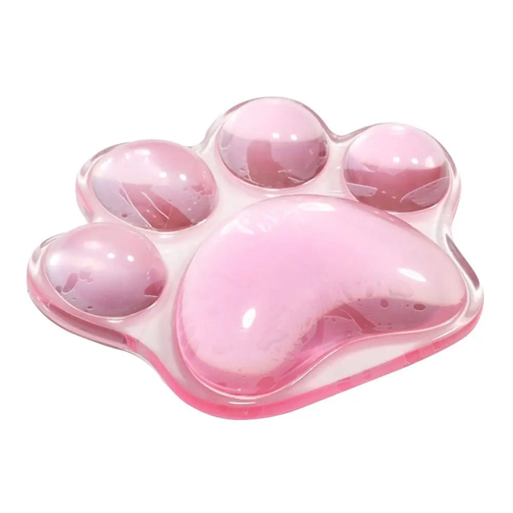 Mouse Pad Wrist Rest Transparent Wrist Guard Cute Cat's Paw Shaped Mouse Pad Non Slip Protection Hand Support Desktop Laptop