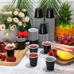 100pcs 2oz Plastic Shot Cups Mini Disposable Shot Glasses Small Party Cups For Wedding Graduation Whiskey Taste Serving Bulk Pac