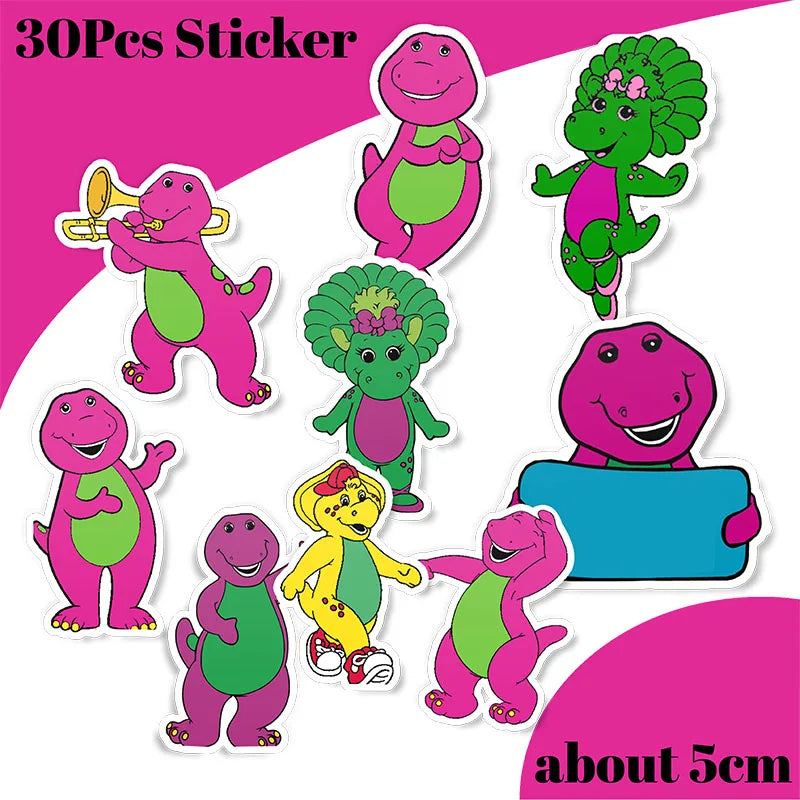 Dinosaur Barney Party Supplies Decorations Kids Birthday Disposable Tableware Tablecloth Cups Plate Party Theme Favors