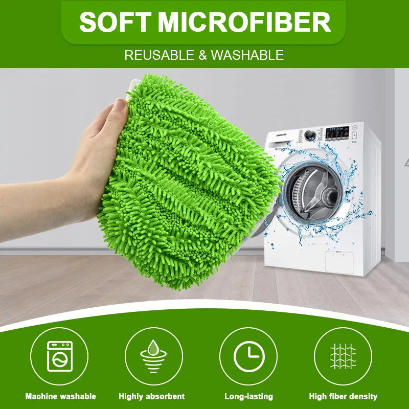 2pcs Reusable Microfiber Mop Pads for Swiffer Sweeper XL Dry Sweeping Wet Mop Cloths Replacement Sweeping Mopping Pad Refill