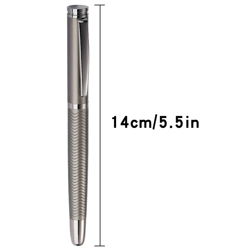 1 PC High Quality Luxury Full Metal Ballpoint Pen Silver Plating Ball Pens Business Writing Signing School Office Supplies 03733