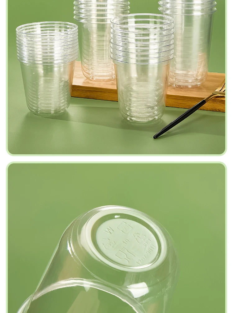 U Shaped Disposable Cold Drinks Plastic Cup 90 Caliber PET Material Transparent Coffee Cups with Lid Sealed Milk Tea Tumbler