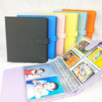 A5 3 Ring Glitter PU Leather Binder with Magnetic Buckle Refillable 4×6 Photo Album Notebook Stationery