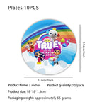 True Rainbow Kingdoms Birthday Party Decoration Disposable Tableware Balloons Paper Plate Napkins kids Baby Shower Supplies
