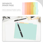 5Pcs Plastic Page Dividers B5 11 Holes Notepad Index Divider Easy to Use Classification Tabs Vibrant Colored Loose-Leaf