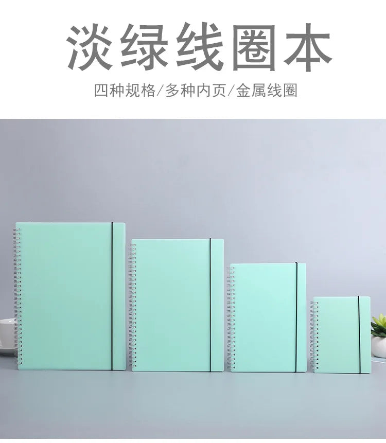 A6 A5 B5 A4 Green Spiral Book Coil Notebook To-Do Lined DOT Blank Grid Paper Journal Diary Sketchbook For School Stationery