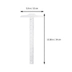 2Pcs General Layout Ruler Plastic T-Square with Accurate Scales for School Art Office Measuring Needs Plastic T Shape Ruler