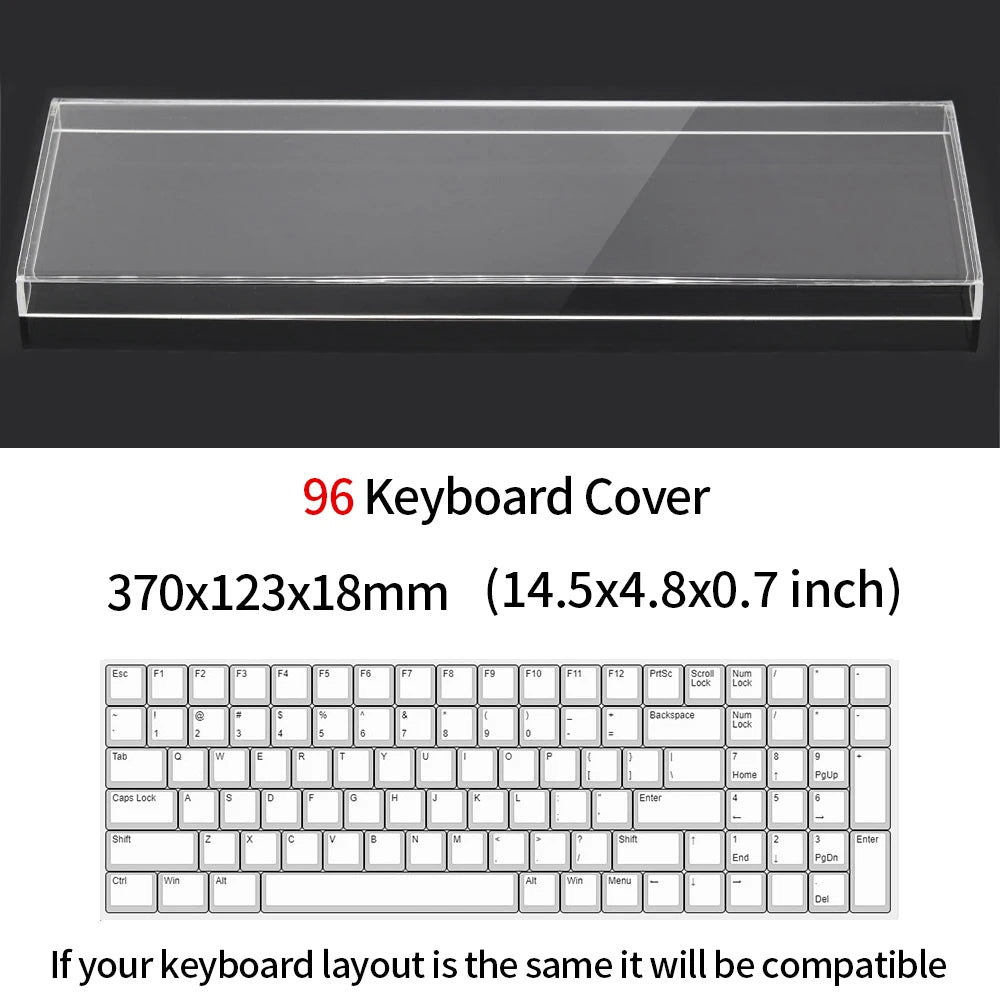 Acrylic Mechanical Keyboard Dust Cover New Mechanical Gaming Keyboard 104 Keys Mouse Protection Transparent Cover