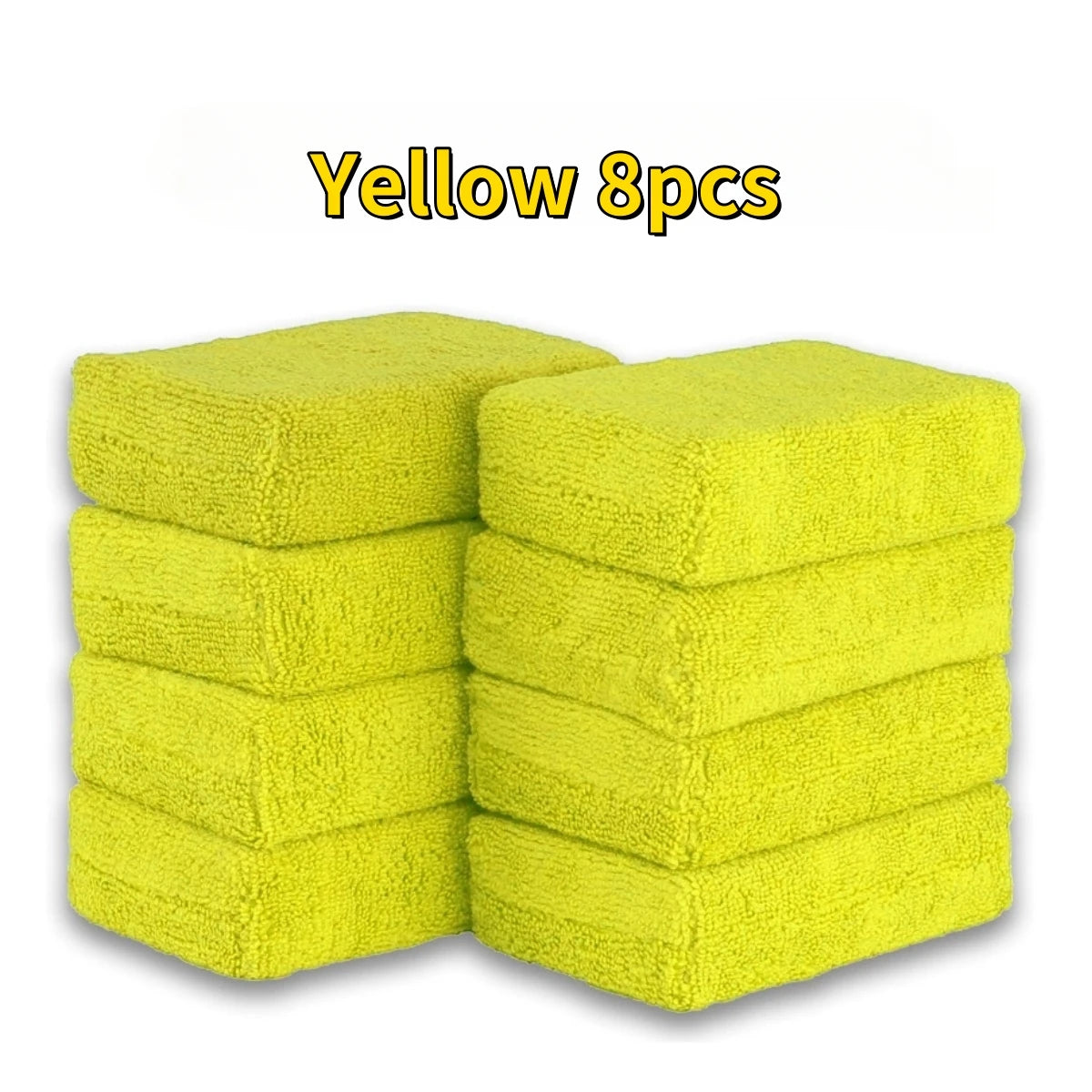 8PCS Microfibre Car Wax Applicator Pads Soft Rectangle Foam Auto Detailing Wax Sponge Paint Care Polishing Pad for Auto Cleaning