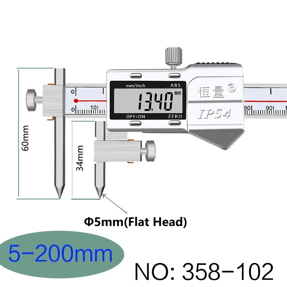 Round Hole Center Distance Digital Caliper 10mm 20mm Cone Probe Measuring Hole Center Distance Hole Distance Center Line Caliper