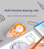 Multifunctional Geometric Function Ruler Set Mathematics Drawing Template Measuring Tool for Art Student School Office Supplies