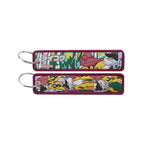 Kawaii Japanese Elf Anime Embroidery Key Fobs Key Tag Motorcycles Cars Backpack Chaveiro Keychain Fashion Keyring Friends Gifts