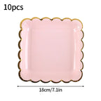 24pcs 7/9inch Pink Daisy Theme Disposable Tableware Flower Plate Napkin Banner Birthday Party Baby Shower Wedding Decor