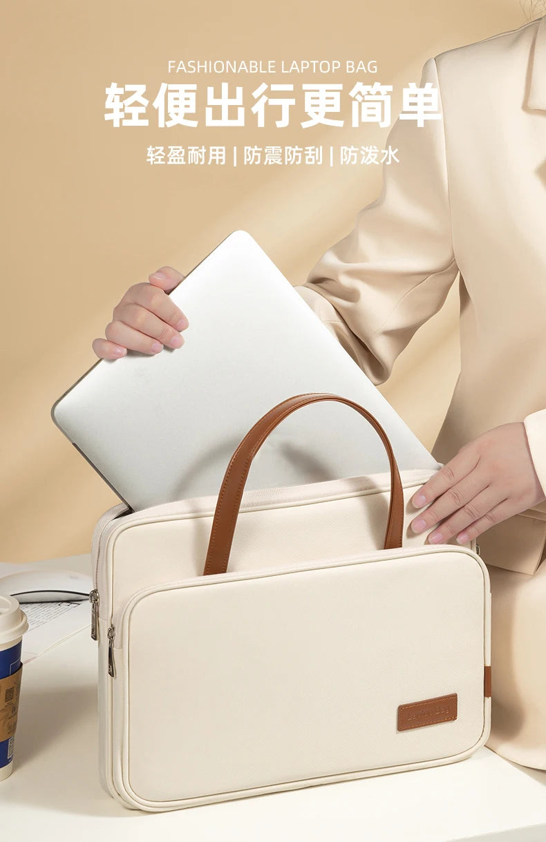 Laptop Bag Women Slim Briefcase Notebook Carring Case for MacBook Air 13 Pro 14 M4 Huawei Matebook Lenovo Acer Xiaomi 15.6 inch