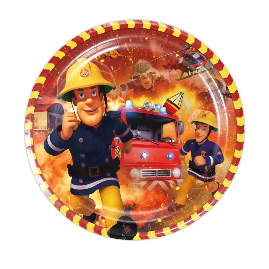 108*180cm Fireman Sam Party Supplies Disposable Tablecloth Firefighter Plastic Table Cover Fire Truck Birthday Decoration