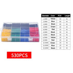 127/328/580/800Pcs Heat Shrink Wrapped Shrinking Insulation Sleeving Thermal Casing Car Electrical Cable Shrink Tube Tube Kit