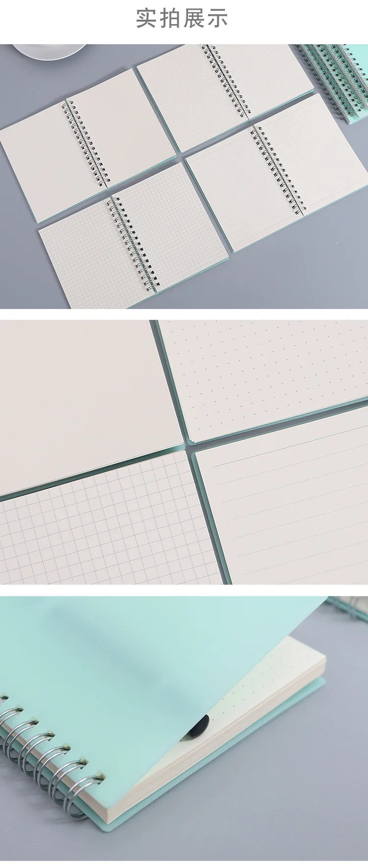 A6 A5 B5 A4 Green Spiral Book Coil Notebook To-Do Lined DOT Blank Grid Paper Journal Diary Sketchbook For School Stationery