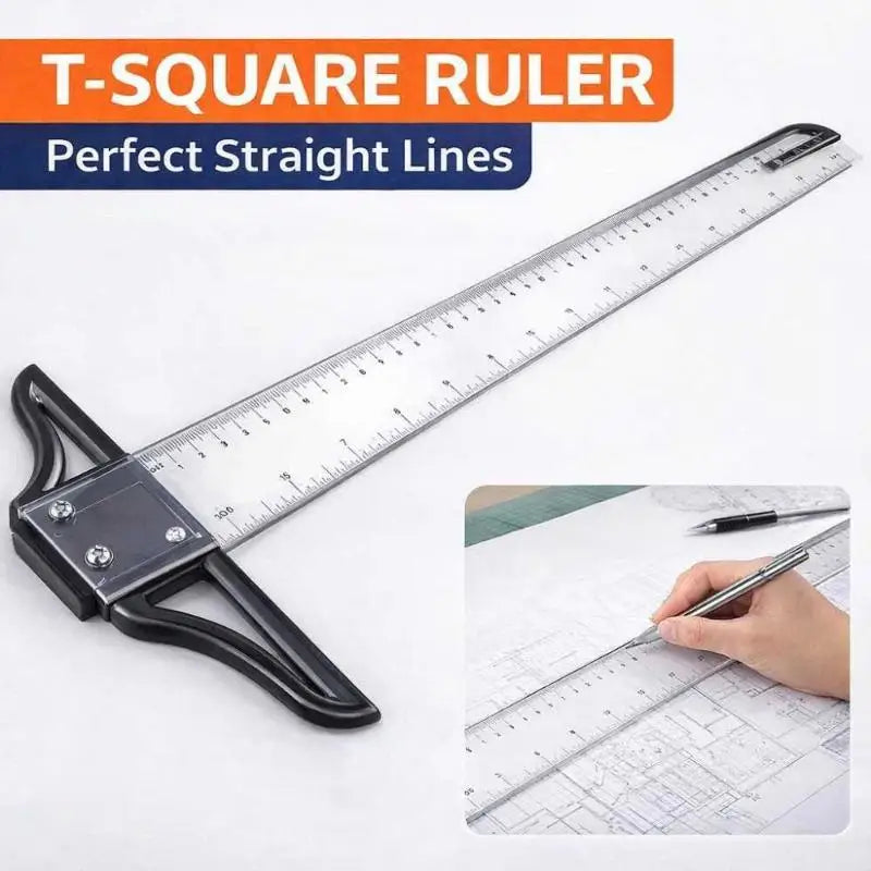 T Square Ruler Portable Removable Plastic Drafting Tool 45-80cm for Professional Drafting Engineering Design School Class Use