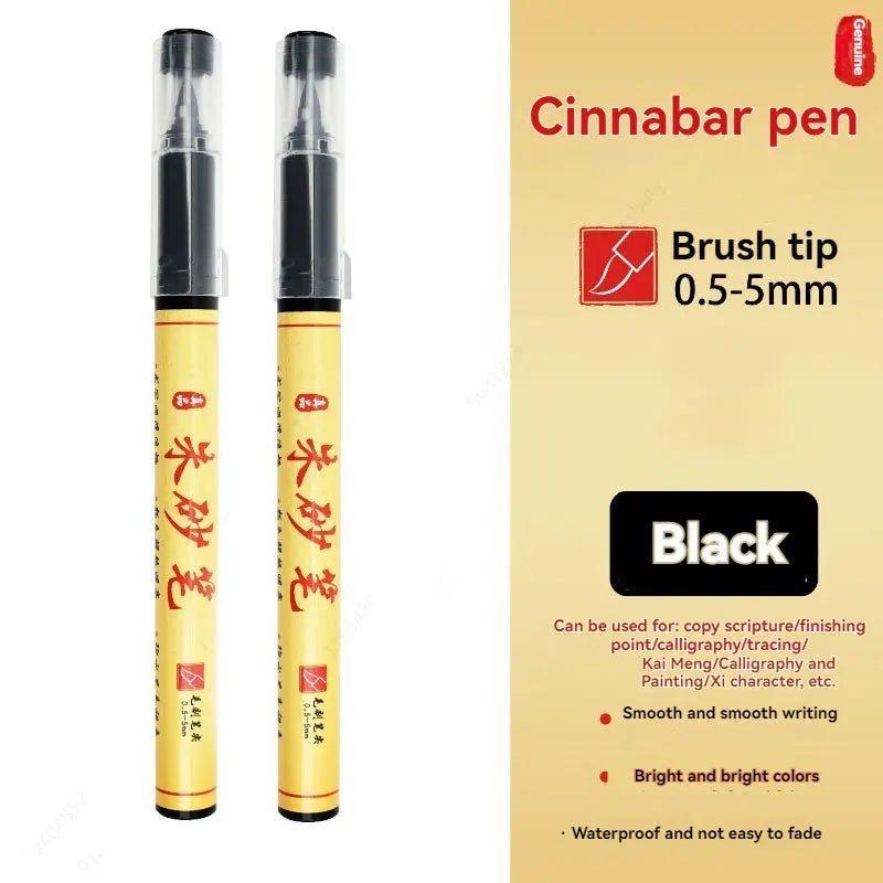 1-5pcs Writing Blessing Pen Specialist Cinnabar Brush Study Utensils Calligraphy Practice Special Learning Tools Xuan Paper Pen