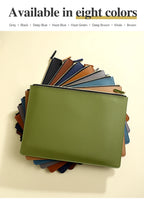 Leather Business A4 File Folder Zipper Document Bag Contract File Organizer Briefcase Portfolio,Bag For Contract/Invoice Storage