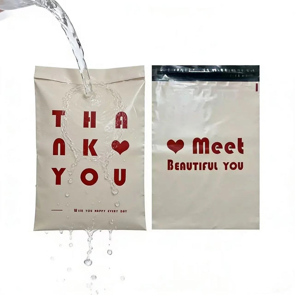20Pcs Beige Mailing Post Bag Thicken Express Packaging Bag Self Adhesive Printing Clothing Courier Toy Storage Organizer Mailer
