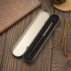 High-grade Ballpoint Pen with Metal & Wood Spliced Barrel, Smooth Writing, Minimalist Elegant Design, Black Ink, Ideal for Business Office Use