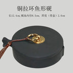 Natural Raw Stone Fish-shaped Ink Slab Multifunctional She Ink Stone Exquisite Traditional Portable Inkstones Beginners Students