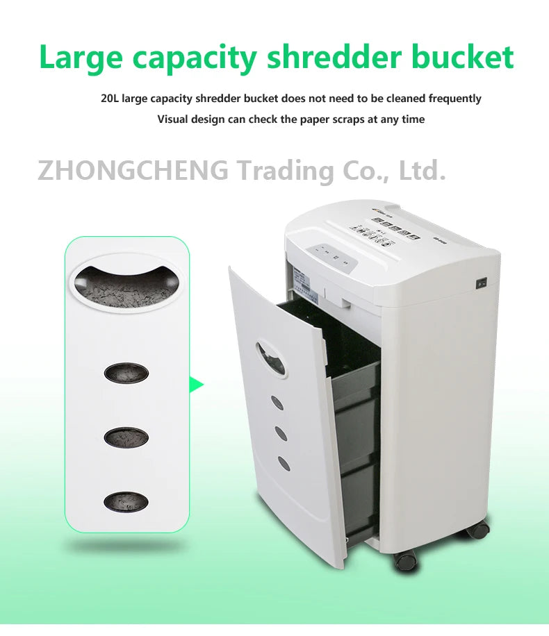 Upgrade New 20L GD9138 Electric Paper Shredder 2X15MM Office A4 Paper Shredder Granular Household High-power Silent Paper Shredd